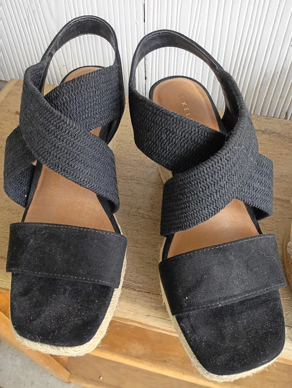 Women's Wedge Sandals Trio(3pr) - Black, Beige, Metallic Gold